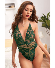 Haki Yeşili Dantel Sırtı İp Detaylı Babydoll | Özelisse