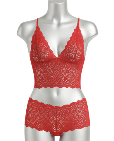 Kırmızı Dantel Bralet Şort Takımı | Özelisse İç Giyim