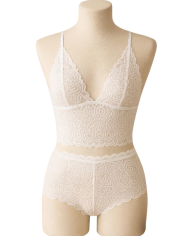 Beyaz Dantel Bralet Şort Takımı | Özelisse İç Giyim