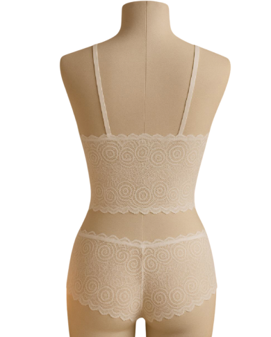 Beyaz Dantel Bralet Şort Takımı | Özelisse İç Giyim